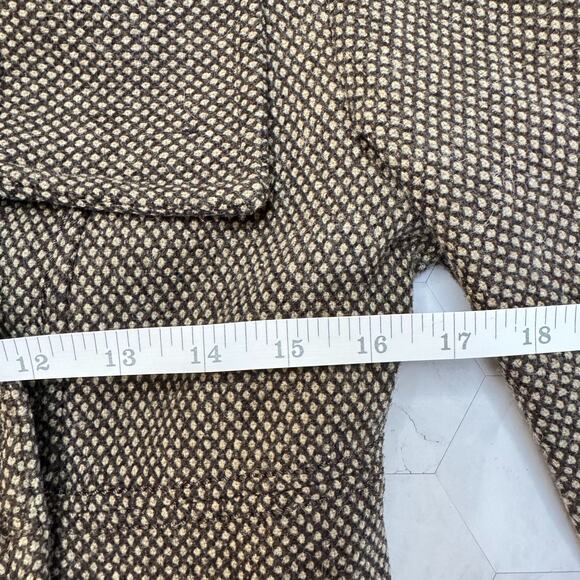 Bershka BSK Womans Double Breasted Size M Tweed Wool Brown Blazer Jacket in EUC - Picture 4 of 9